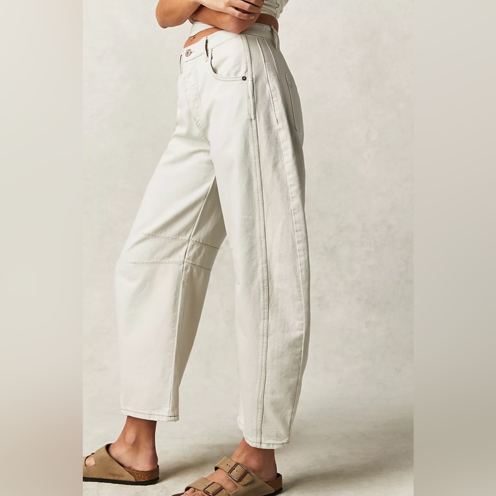 We The Free Good Luck Mid-Rise Barrel Jeans